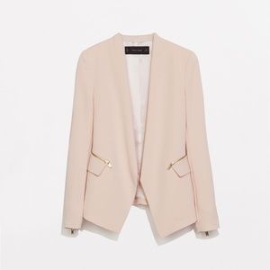 Zara Pink Blazer with Gold Zips